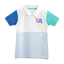 Cherry Crumble By Nitt Hyman Kids Multicolor Color Block Pattern Polo T-Shirt-image-11