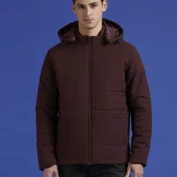 Pepe Jeans Wine Regular Fit Quilted Hooded Jacket-picture-0