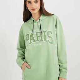 Styli Green Cotton Printed Hoodie-picture-28