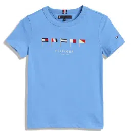 Tommy Hilfiger Kids Blue Spell Embroidery Regular Fit T-Shirt-image-52