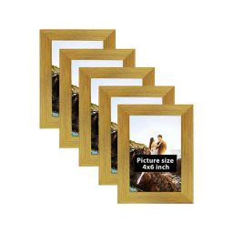 Art Street Synthetic Wood Gold Photo Frame (4 x 6 Inch) - Set of 5-2
