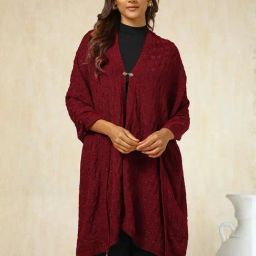 Soch Maroon Woven Shawl-image-75