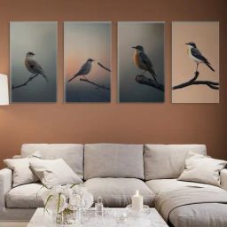 Nestroots Bird Photography Multi Frame Nature Canvas Wall Painting - Set of 4-15