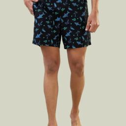 SleepZ by Raymond Black Cotton Regular Fit Printed Boxers-image-23
