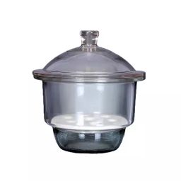 RELIGLAS 300 mm Diameter Ground Flange Plain Desiccators With Knobbed Lid And Porcelain Perforated Plate, 02.271.11-27