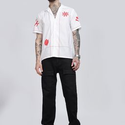 Eszett Men Floral Printed Cuban Collar Pure Cotton Casual Shirt-picture-19