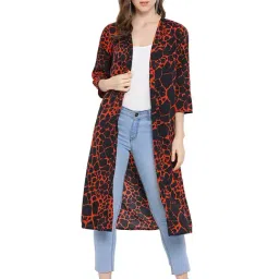 Oxolloxo Black & Red Printed Web Shrug-7
