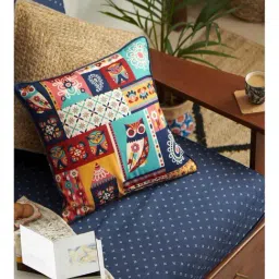 Chumbak Multicolor Cotton Blend Cushion Cover - Set of 1-27