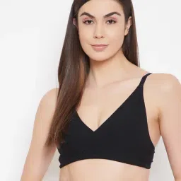 Clovia Black Non Wired Padded Maternity Bra-image-37