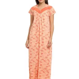 Secret Wish Peach Printed Nighty-image-31