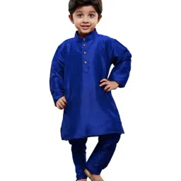 VASTRAMAY Kids Blue Kurta Set-image-46