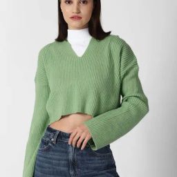 Forever 21 Green Regular Fit Sweater-picture-8