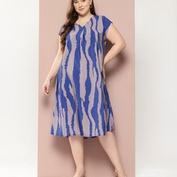 Sztori Plus-Size Printed Midi A-Line Dress image 1