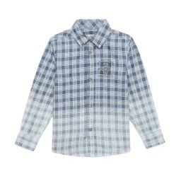 Under Fourteen Only Kids Navy & White Checks Shirt-image-79