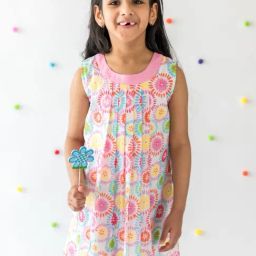 Campana Kids Multicolor Cotton Floral Print Dress-image-20