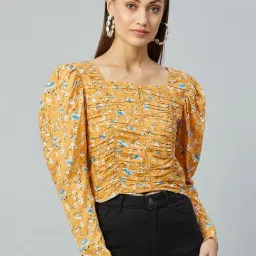 Marie Claire Mustard Floral Print Top-image-11