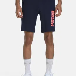 Puma Blue Cotton Slim Fit Printed Shorts-picture-41