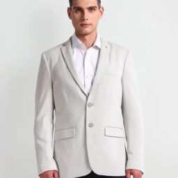 Arrow Beige Slim Fit Printed Blazer-image-78