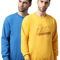 Vimal Jonney Blue & Yellow Regular Fit Printed Sweatshirts - Pack of 2-image-86