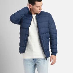 Jack & Jones Navy Regular Fit Bomber Jacket-image-6