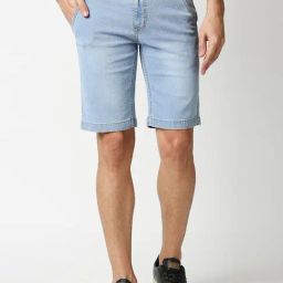 High Star Light Blue Regular Fit Denim Shorts-image-30