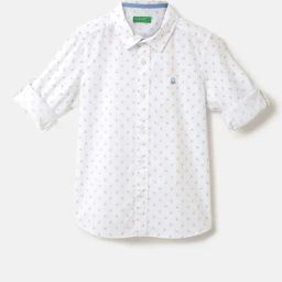 United Colors of Benetton Kids White Printed Full Sleeves Shirt-image-67