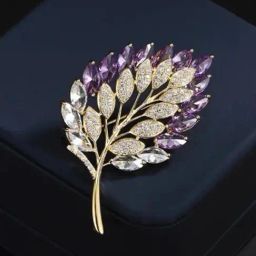 YouBella Stylish Purple Leaf Shaped Brooch-picture-41