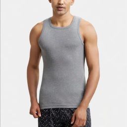 Jockey ZN14 Grey Melange Super Combed Cotton Rib Sleeveless Vest-image-27