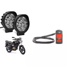 Cartronics 9 Round Cap LED Fog Light With On/Off Switch for TVS Victor (Set of 2 Pcs)-17