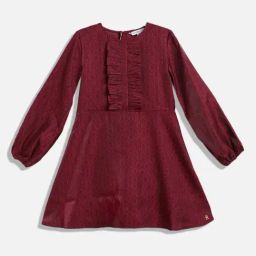 Tommy Hilfiger Kids Red Printed Regular Fit Dress-16