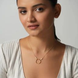 Mabel 92.5 Sterling Silver 18k Gold-Plated Hoop and Pearl Charm Necklace-image-22