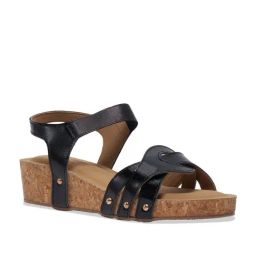 Eridani Women's Bello Black Ankle Strap Wedges-image-18