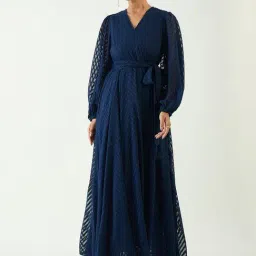 FEMMELLA Navy Blue Regular Fit Abstract Dress-picture-43