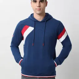 Peter England Navy Cotton Regular Fit Hooded Sweatshirt-picture-29