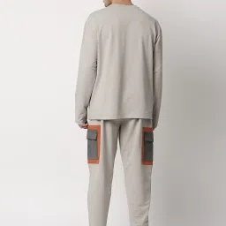 Blamblack Grey & Rust Cotton Regular Fit Colour Block Co-Ord Set image 2