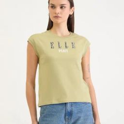 Elle Green Relaxed Fit T-Shirt-image-23