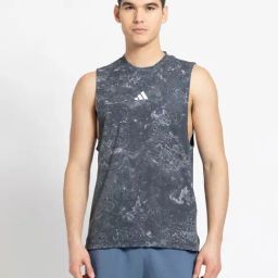 Adidas Black Regular Fit Printed Tank Tees-image-93