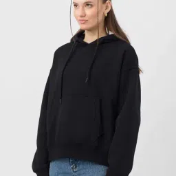 The Souled Store Black Plain Hoodies-image-96
