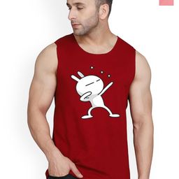 SLOWLORIS Men Pack Of 2 Printed Combed Cotton Gym Vests VSL26 CMB(ZOZO MAROON)(JUST PEACH)-picture-8