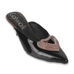 Catwalk Women's Black Mule Stilettos-image-92