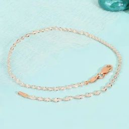 Touch925 Elegant Twisted Silver Anklet for Women-image-7