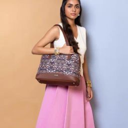 ZOUK Kashmir Blooms Printed Tote Handbag-3