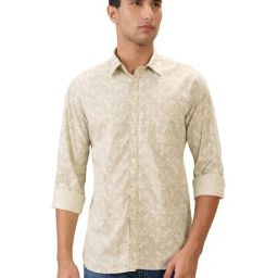 Parx Brown Cotton Slim Fit Printed Casual Shirt-picture-49