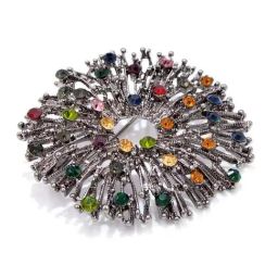 YouBella Silver Plated Latest Stylish Crystal Brooch-82