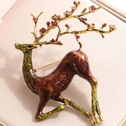 YouBella Silver Plated Latest Stylish Crystal Deer Shaped Brooch-image-58