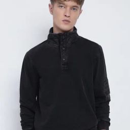 Showoff Charcoal Cotton Slim Fit Sweatshirt-picture-40