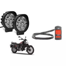Cartronics 9 Round Cap LED Fog Light With On/Off Switch for Bajaj Avenger Street 150(Set of 2 Pcs)-9