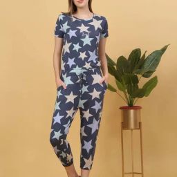 Sweet Dreams Navy Printed T-Shirt Joggers Set-picture-19