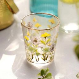 Pure Home and Living Transparent Glass Floral Print Drinking Glasses (0.22 L) - Set of 2-image-50