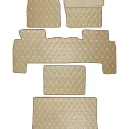 Elegant Luxury Leatherette Beige Carpet Car Mat Compatible With Mahindra Thar 2020 Onwards-image-90